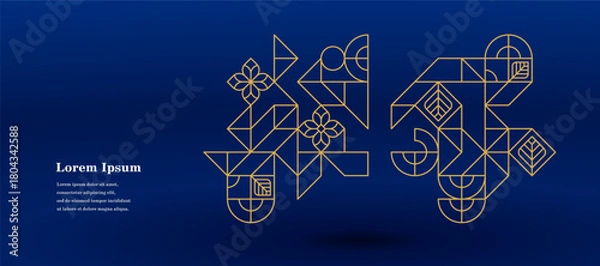 Fototapeta 幾何学 抽象 サークル パターン 葉 テクスチャ 背景