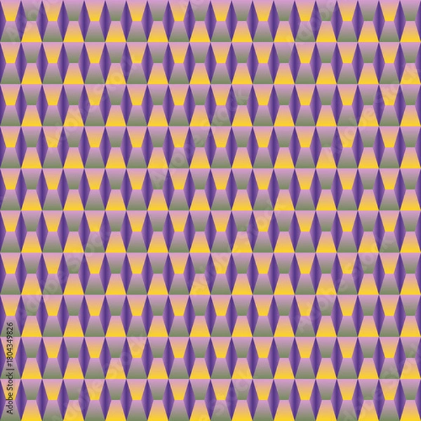 Fototapeta Abstract Seamless Pattern in Purple and Gold mosaic background. Geometric texture surface tiles. Graphic design vector illustration for Cover Banner Greeting Card Invitation Poster Flyer Party Decor