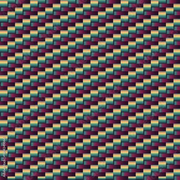 Fototapeta Abstract colorful gradient seamless pattern weaving. Woven polymer background. Graphic design vector illustration for Cover Banner Greeting Card Invitation Poster Flyer Party Decor Backdrop Brochure