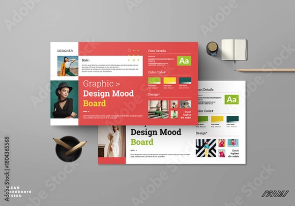 Obraz Graphic Design Mood Board Template
