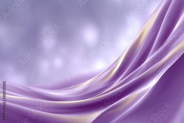 Fototapeta Ethereal Lavender Swirls: An abstract composition, featuring soft, flowing lavender fabric, gracefully sculpted with gentle waves. It is an image that embodies fluidity, peace and elegance.