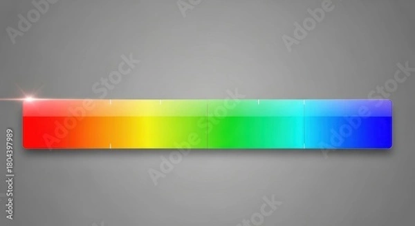 Obraz Spectrum of Light: A Glossy Rainbow Gradient Bar on a Neutral Gray Backdrop