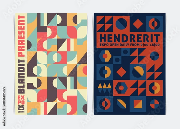 Obraz Abstract Geometric Triangular Design Poster template. Vector illustration.