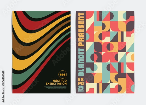 Obraz Abstract Geometric Triangular Design Poster template. Vector illustration.