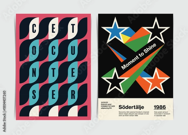 Obraz Abstract Geometric Triangular Design Poster template. Vector illustration.