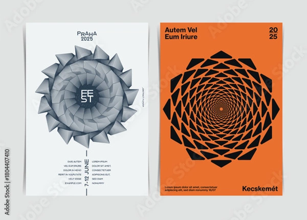 Obraz Abstract Geometric Triangular Design Poster template. Vector illustration.