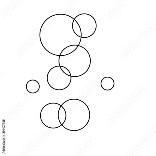 Fototapeta Overlaping circle bubble ring