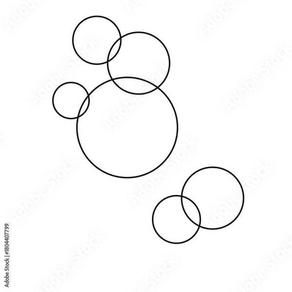 Fototapeta Overlaping circle bubble ring