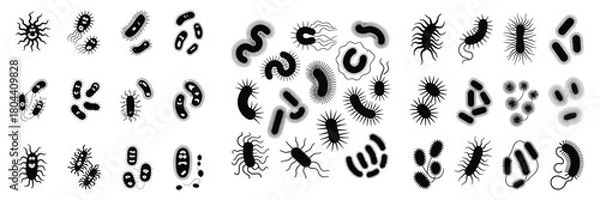 Fototapeta Germs and bacteria illustration for science education or medical design