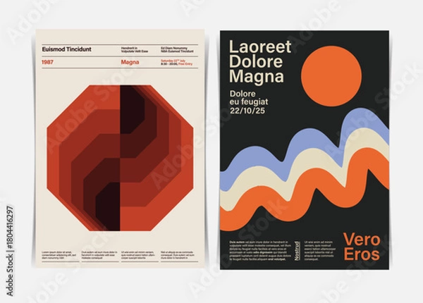 Obraz Abstract Geometric Triangular Design Poster template. Vector illustration.