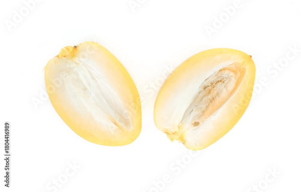 Fototapeta fresh Palm dates on the white background.