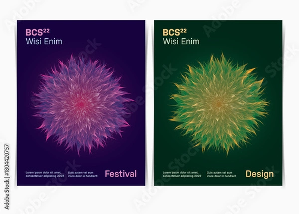 Obraz Abstract Geometric Triangular Design Poster template. Vector illustration.