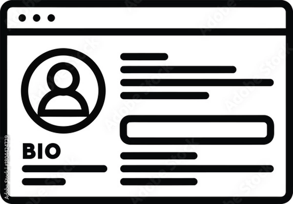 Obraz Online Bio Profile Page Vector Illustration