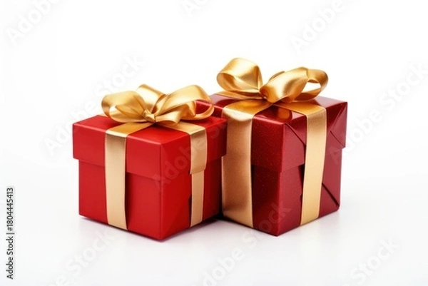 Fototapeta Elegant red gift boxes