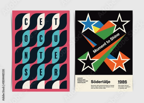 Obraz Swiss Wave Typography. Vector Illustration.