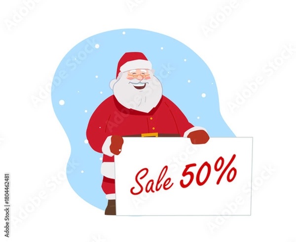 Obraz Santa Claus vector illustration. Christmas sale.