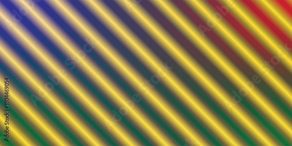 Fototapeta Diagonal Yellow Stripes on Gradient Background – Abstract Vector Design with Glowing Multicolor Transitions