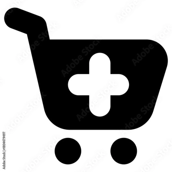 Fototapeta add to cart black icon