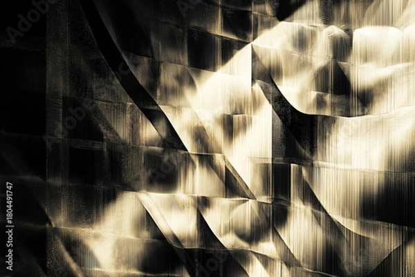 Fototapeta Abstract geometric pattern formed by light and shadow, representing complex algorithms