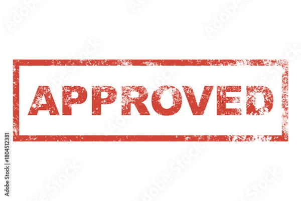 Obraz Approved stamp sign, vintage approved seal sign illustration in PNG isolated on transparent background