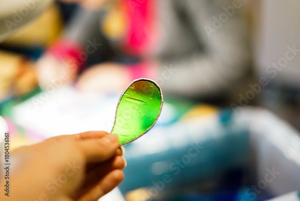 Obraz Making stained glass during artistic workshop. 