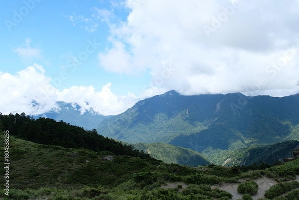 Fototapeta mountain landscape with clouds