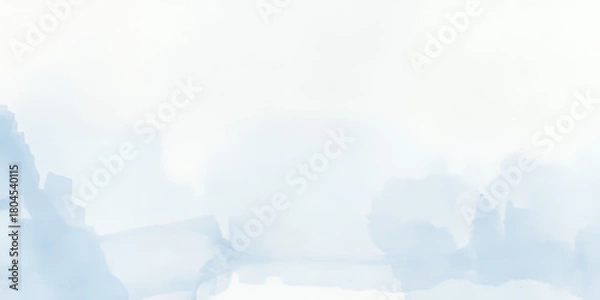 Fototapeta Soft abstract watercolor wash texture background in light blue and white