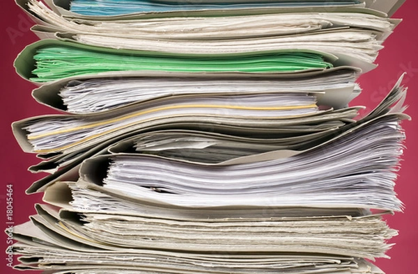 Fototapeta Finance documents on red background