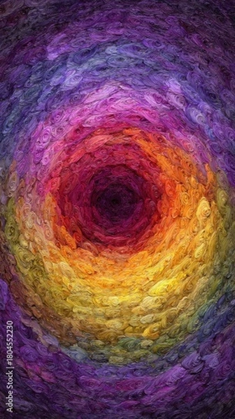 Fototapeta Colorful Swirl: A vibrant and mesmerizing abstract composition featuring a swirl of multiple shades. The image creates an immersive visual experience with a dynamic play of light and shadow.