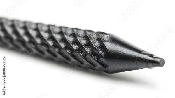 Obraz Textured black metal drill bit close up
