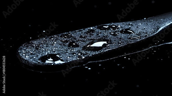 Obraz Wet surface with scattered water droplets