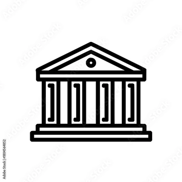 Fototapeta Courthouse building icon vector illustration for government and justice related design and artwork needs