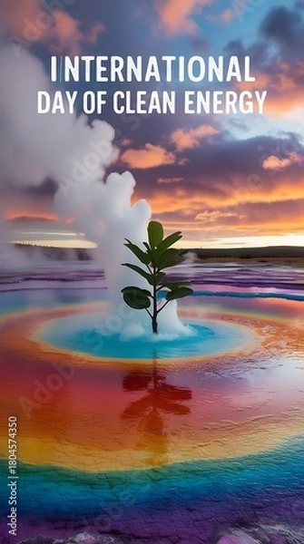 Fototapeta International Day of Clean Energy: Powering a Sustainable and Greener Future