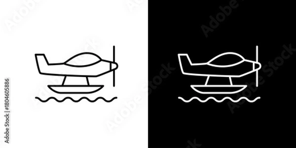 Fototapeta Floatplane Icon Water Landing Aircraft Vector Illustration for Travel Designs