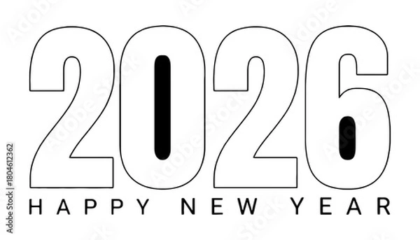 Obraz Happy new year greeting card design for 2026 celebration