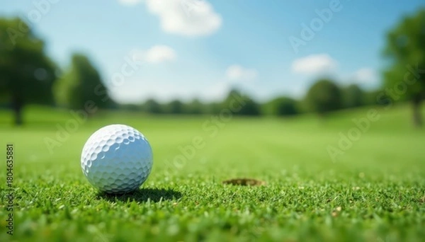 Obraz Clean white golf balls overhead shot, pristine surface, recreation, studio shot
