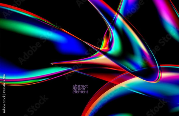 Fototapeta Abstract background of luminescent liquid bubbles. Glass round shapes
