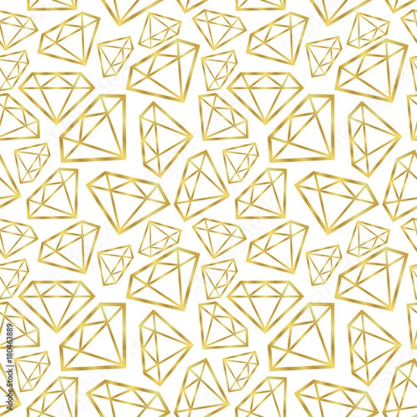 Fototapeta Diamonds seamless pattern. Vector golden background. Fashion wrapping or fabric pattern.