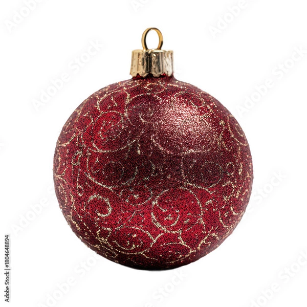 Obraz Red glitter Christmas ornament with elegant pattern