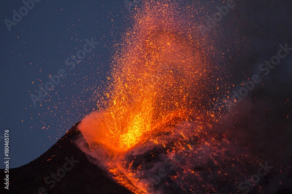 Obraz Eruption of Etna Volcano in Sicily,Italy