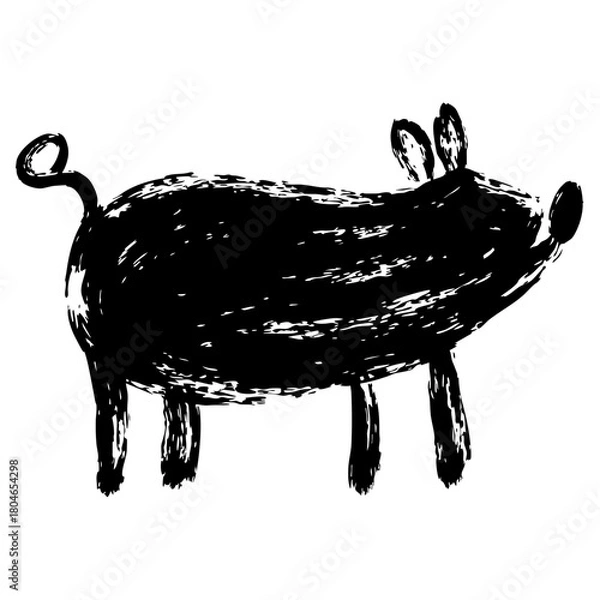 Fototapeta Pig Hand Drawn Scribble