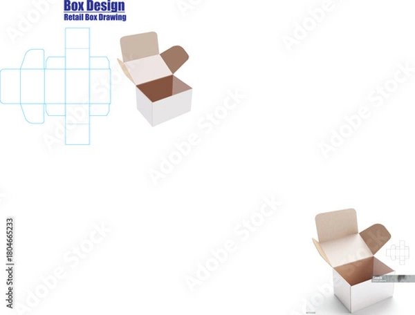 Obraz Packaging box dyeline design with template 