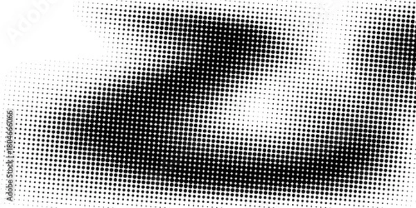 Fototapeta Black-white gradient halftone dots background. Pop art in vector illustration for your creative design