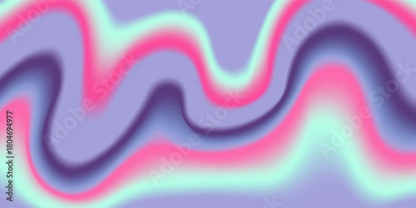 Obraz Wave y2k background for retro design. Liquid groovy marble pink background. Purple y2k pattern in modern style pink. Psychedelic retro wave wallpaper
