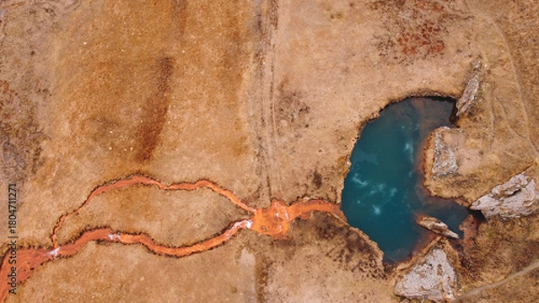 Obraz Aerial View of a Vein-like Red River Delta Landscape