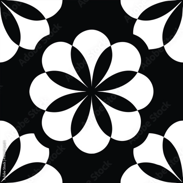 Fototapeta Delicate circular blossom outlines arranged into soft floral rhythm Seamless Pattern Design
