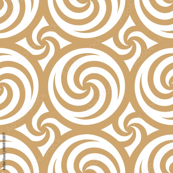 Fototapeta Layered circular ripple lines overlapping in fluid rhythmic motion Seamless Pattern Design
