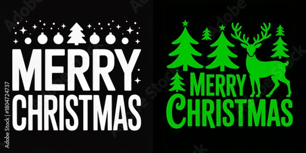 Fototapeta Creative Christmas designs with bright green and white colors