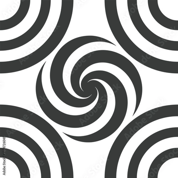 Fototapeta Stylized spiral ring formations arranged into soothing artistic motion Seamless Pattern Design
