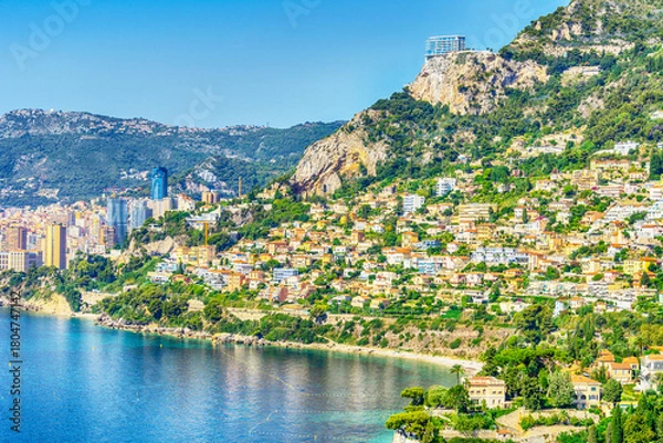 Fototapeta Panoramic view of the French Riviera